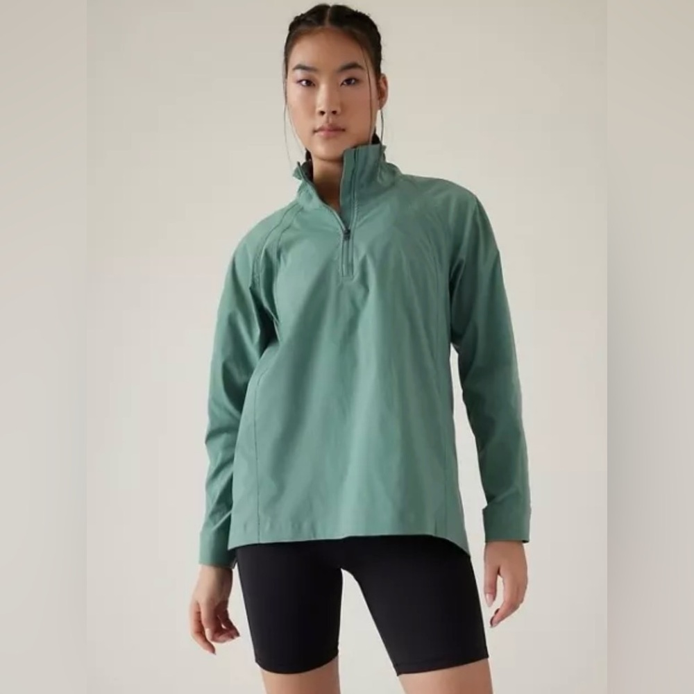 NWOT ATHLETA Advantage Poplin Top, Deep Ocean Teal, Size Large